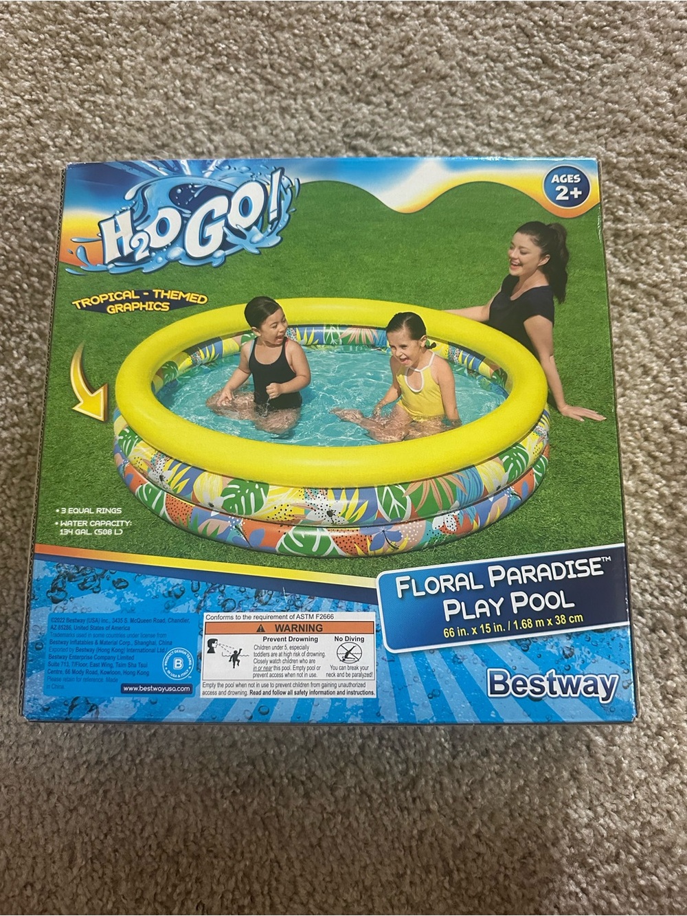 Bestway Floral Paradise Inflatable Play Pool - Yellow & Multicolor